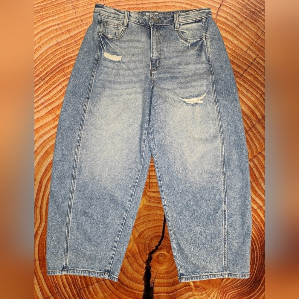Cello Distressed Flare Blue Jeans (JEA37)